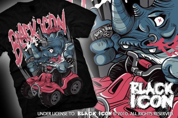 koszulka BLACK ICON - ROCK N RINO (MICON109 BLACK)