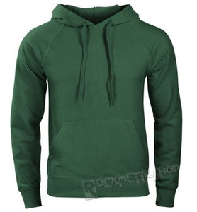 bluza FRUIT OF THE LOOM - BOTTLE GREEN bez nadruku, kangurka z kapturem