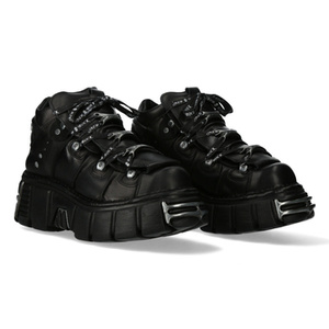 buty NEW ROCK CRUST NEGRO, TOWER NEGRO ACERO + lateral + puntera + trasera [M-106LACE-S1]