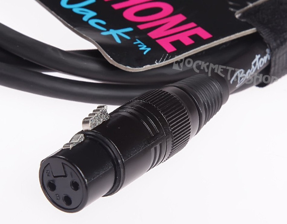 przewód mikrofonowy BOSTON "Black Jack":  XLR -  DUŻY JACK mono (6.3mm) / 5m