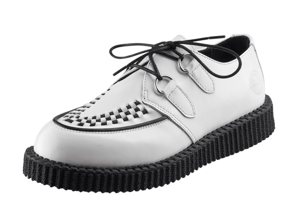 buty creepers NEVERMIND - BIAŁE polerowane