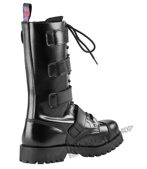 glany NEVERMIND - CZARNE (14 dziurek + 4 klamry) polerowane