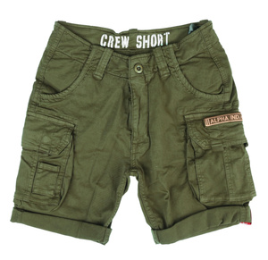spodnie bojówki krótkie ALPHA INDUSTRIES - CREW SHORT DARK OLIVE