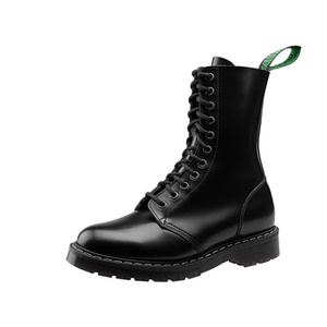 glany SOLOVAIR - ASTRONAUT 11 EYE DERBY BOOT (BLACK HI-SHINE) S11-969-BK-G