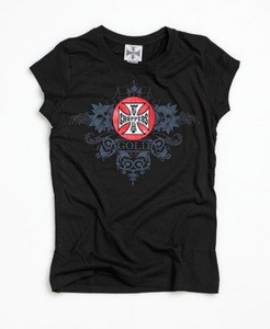 bluzka damska WEST COAST CHOPPERS - GOLD (WCCTS124ZW) czarna