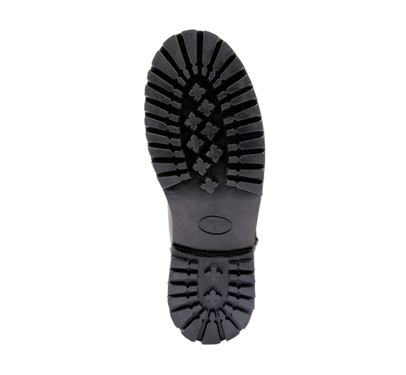 glany na wysokiej podeszwie BRANDIT - PLATEAU PHANTOM BUCKLE (14 dziurek + 3 klamry - CZARNE)