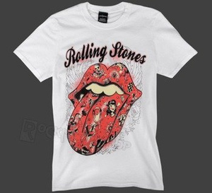 koszulka ROLLING STONES - TATTOO FLASH biała