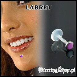 KOLCZYK DO BRODY LABRET(bioplast+tytan) KÓŁECZKO różne kolory FIOLET [FLTAPI-3]