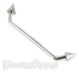 TYTANOWY  SURFACE BAR STOŻKI WYGIĘTY 45 DŁUGIE RAMIONA grubość 1,2mm, stożki 3x3mm