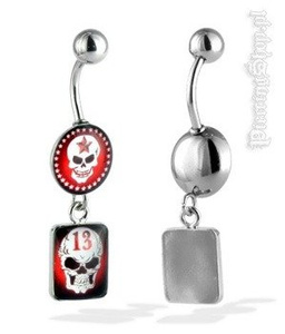 kolczyk do pępka CZASZKA 13 [CRP24]