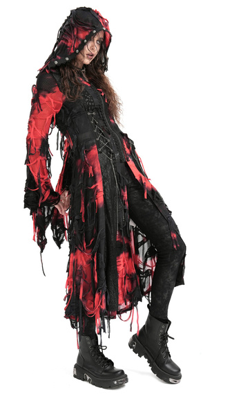 kardigan DEVIL FASHION - BLACK AND RED GOTHIC 