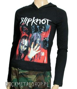 bluzka damska SLIPKNOT - BAND długi rękaw i kaptur