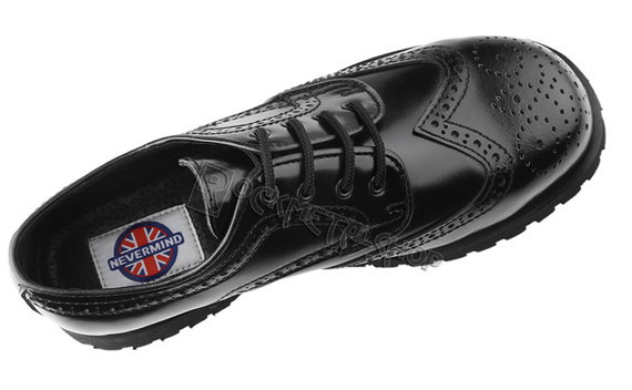 glany NEVERMIND - CZARNE (4 dziurki) polerowane