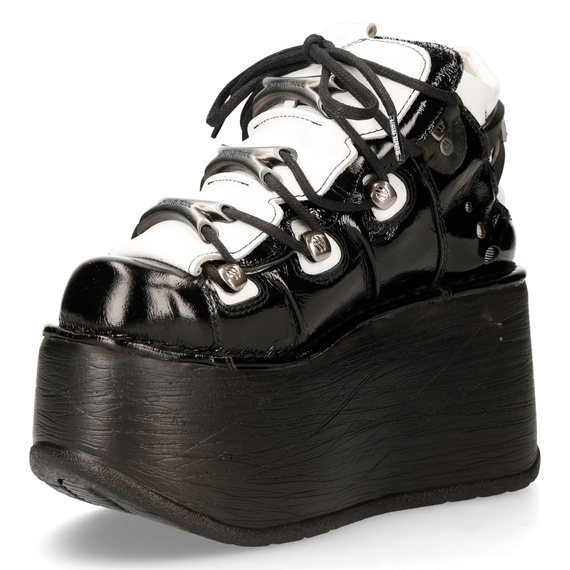 buty NEW ROCK CHAROL NEGRO ARRUGADO, NAPA BLANCA,MARTE NEGRO [M-106-S118]
