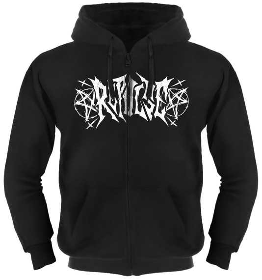 bluza TO HELL WE RIDE czarna, rozpinana z kapturem