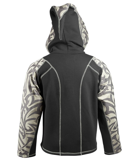 bluza HEXAGON - TRIBAL BLACK & OLIV rozpinana, z kapturem (F03/YODA/DW) 
