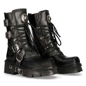 buty NEW ROCK - M-373-S29 ITALI Y NOMADA NEGRO, REACTOR NEGRO MATRICULA LATERAL ORIFICIO