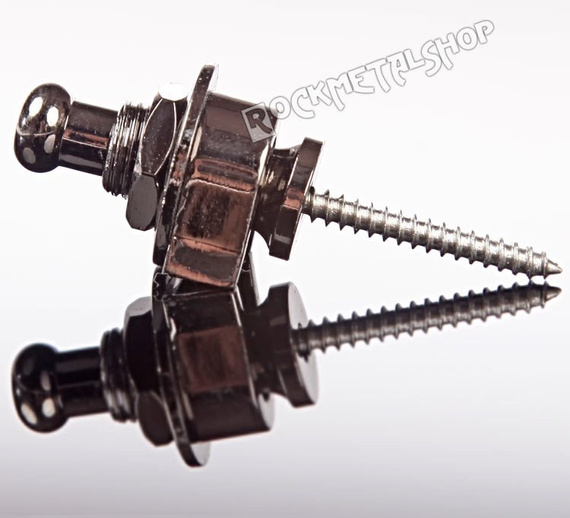 straplock / zaczep do paska BOSTON czarny chrom (komplet 2szt.)