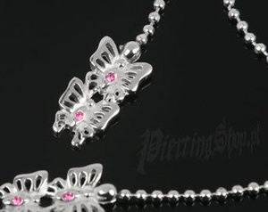 ŁAŃCUSZEK KOLCZYK DO PĘPKA MOTYLEK RO