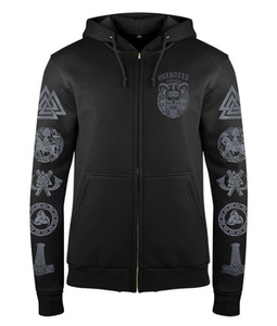 bluza VICTORY OR VALHALLA - CROW SKULL rozpinana, z kapturem