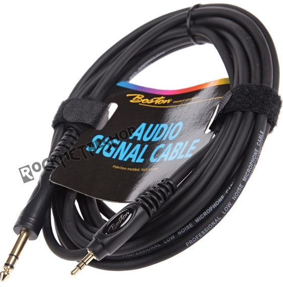 przewód audio BOSTON: DUŻY JACK (6.3mm) stereo - MAŁY JACK (3.5mm) stereo / 6m