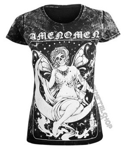 bluzka damska AMENOMEN - FAIRY (OMEN028DA BLACK ALLPRINT WHITE)