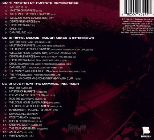 METALLICA: MASTER OF PUPPETS (3CD)