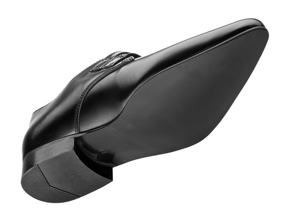 półbuty NEVERMIND - CZARNE (2 klamry) polerowane, USZKODZONE