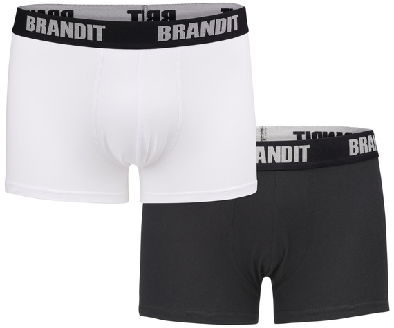 bokserki BRANDIT LOGO - 2 pary WHITE + BLACK
