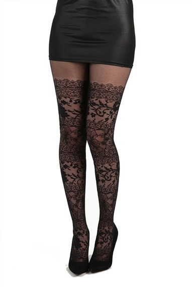 rajstopy VINTAGE LACE czarne