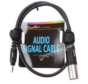 przewód mikrofonowy BOSTON: XLR - MAŁY JACK STEREO (3.5mm) / 0,75m