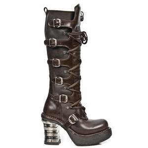 buty damskie NEW ROCK ITALI Y NOMADA MARRON, NRK BANDAS MARRON, T.ACERO [M.8272-C2]
