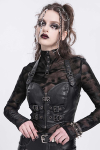 gorsetowy top DEVIL FASHION - BLACK GOTHIC PUNK