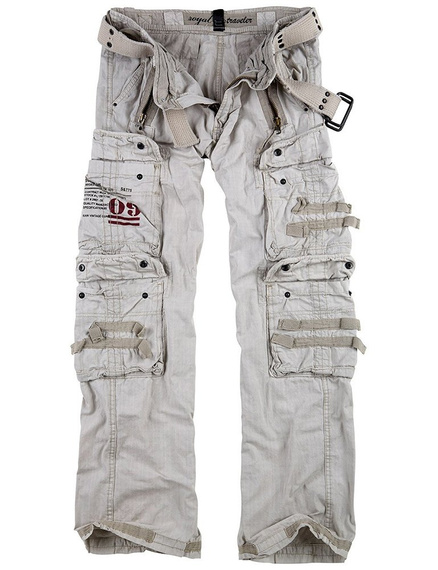 spodnie bojówki ROYAL TRAVELER TROUSER - ROYAL WHITE, USZKODZONE