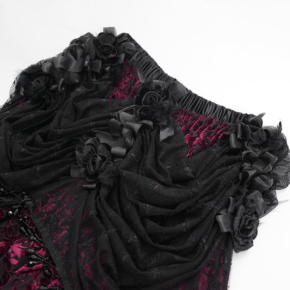 spódnica DEVIL FASHION - BLACK AND RED GORGEOUS GOTHIC  