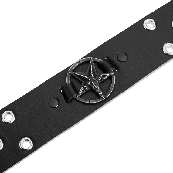 pasek PENTAGRAM + OKUCIA, skórzany