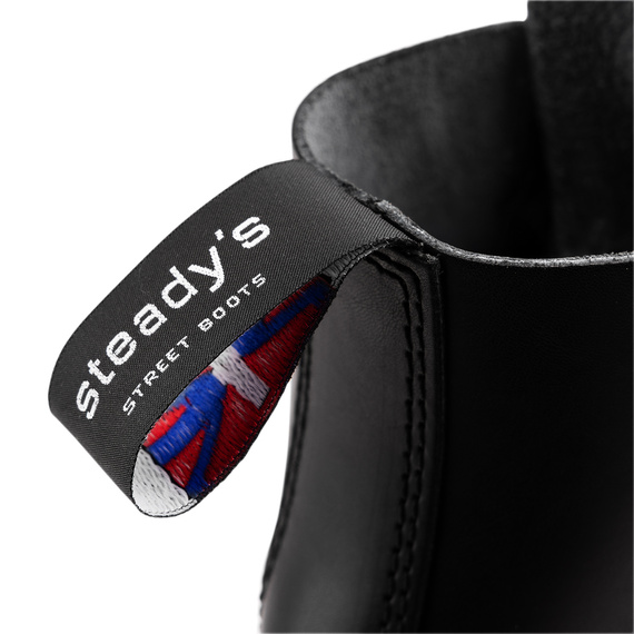 glany na wysokiej podeszwie STEADY'S - 8 dziurek, czarne (STE/8/PODS-2,5)