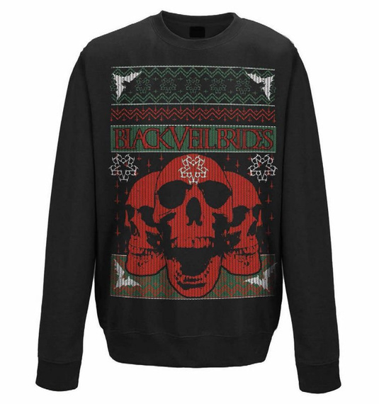 bluza BLACK VEIL BRIDES - CHRISTMAS SKULLS, bez kaptura