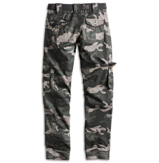 spodnie bojówki damskie LADIES PREMIUM TROUSERS SLIMMY BLACK CAMO