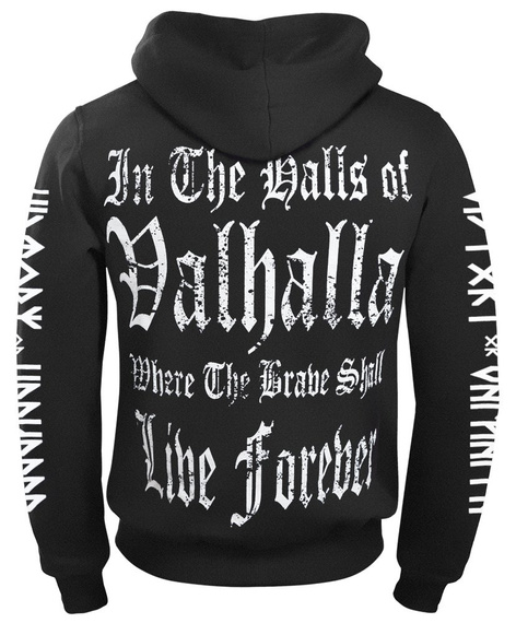 bluza VICTORY OR VALHALLA - BURNING DOGMAS rozpinana, z kapturem 