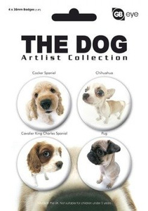 zestaw 4 przypinek THE DOG