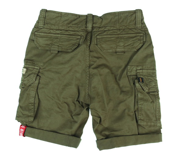 spodnie bojówki krótkie ALPHA INDUSTRIES - CREW SHORT DARK OLIVE