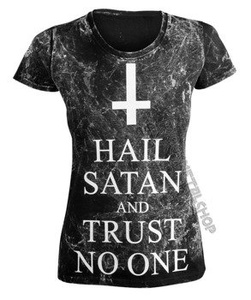 bluzka damska AMENOMEN - HAIL SATAN AND TRUST NO ONE (OMEN095DA ALLPRINT WHITE)