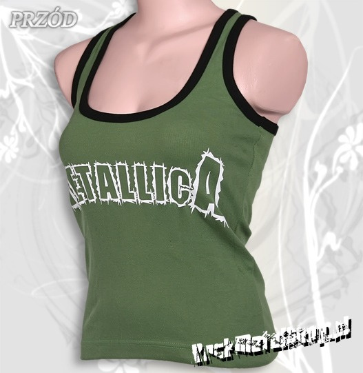 bluzka damska METALLICA - LOGO zielona, na ramiączkach