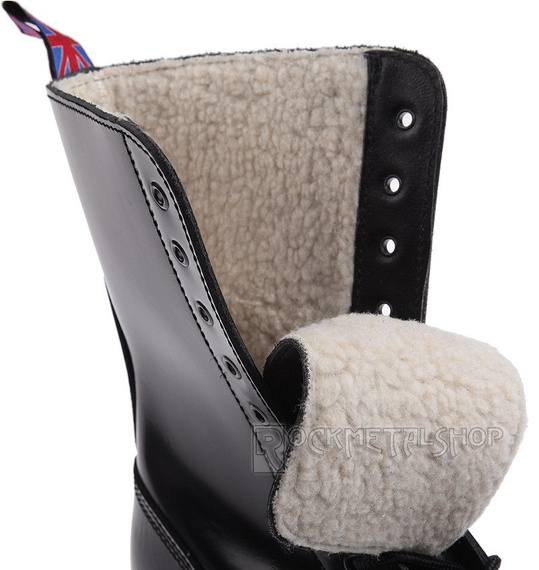 glany NEVERMIND - CZARNE (10 dziurek) polerowane ocieplane