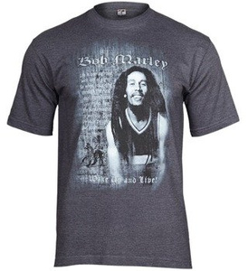 koszulka BOB MARLEY ciemno-szary melanż