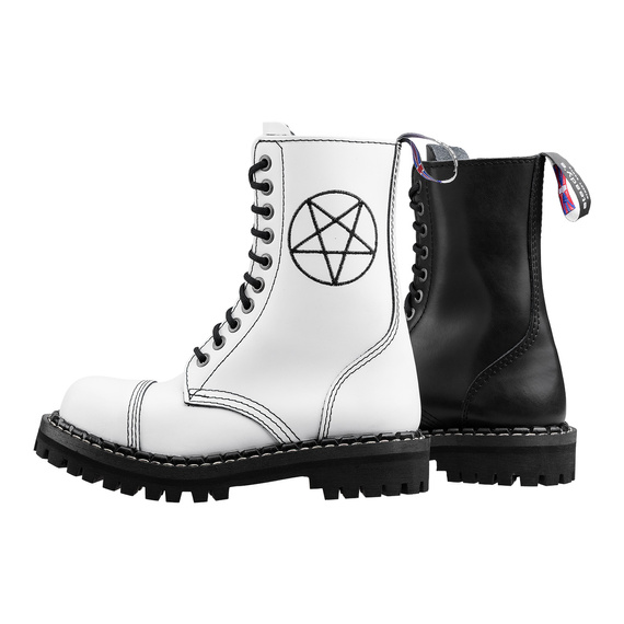 glany STEADY'S - 10 dziurek, BLACK/WHITE / PENTAGRAM (STE/10/H/1/2/131) DWA KOLORY