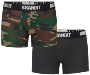 bokserki BRANDIT LOGO - 2 pary WOODLAND + BLACK