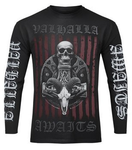 longsleeve VICTORY OR VALHALLA - VIKING SHIELD
