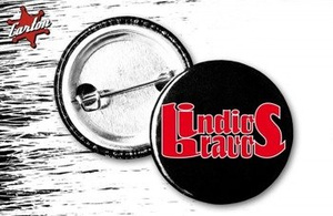 przypinka INDIOS BRAVOS - LOGO czarno-czerwony